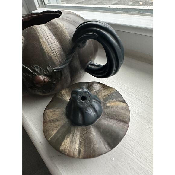 Zisha teapot Clay Pumpkin Gongfu Tea Pot Lady Bug Brown Handmade Yixing 5.5x3” - Picture 11 of 16